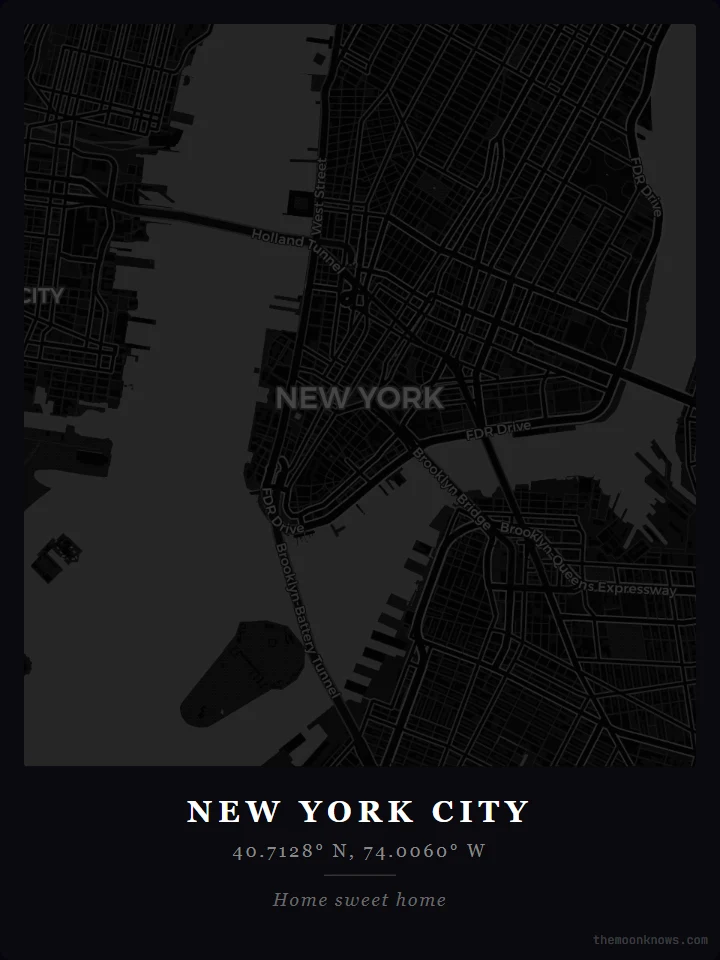 Real preview of the City map keepsake