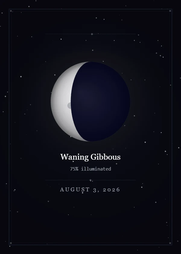 Real preview of the Moon phase keepsake
